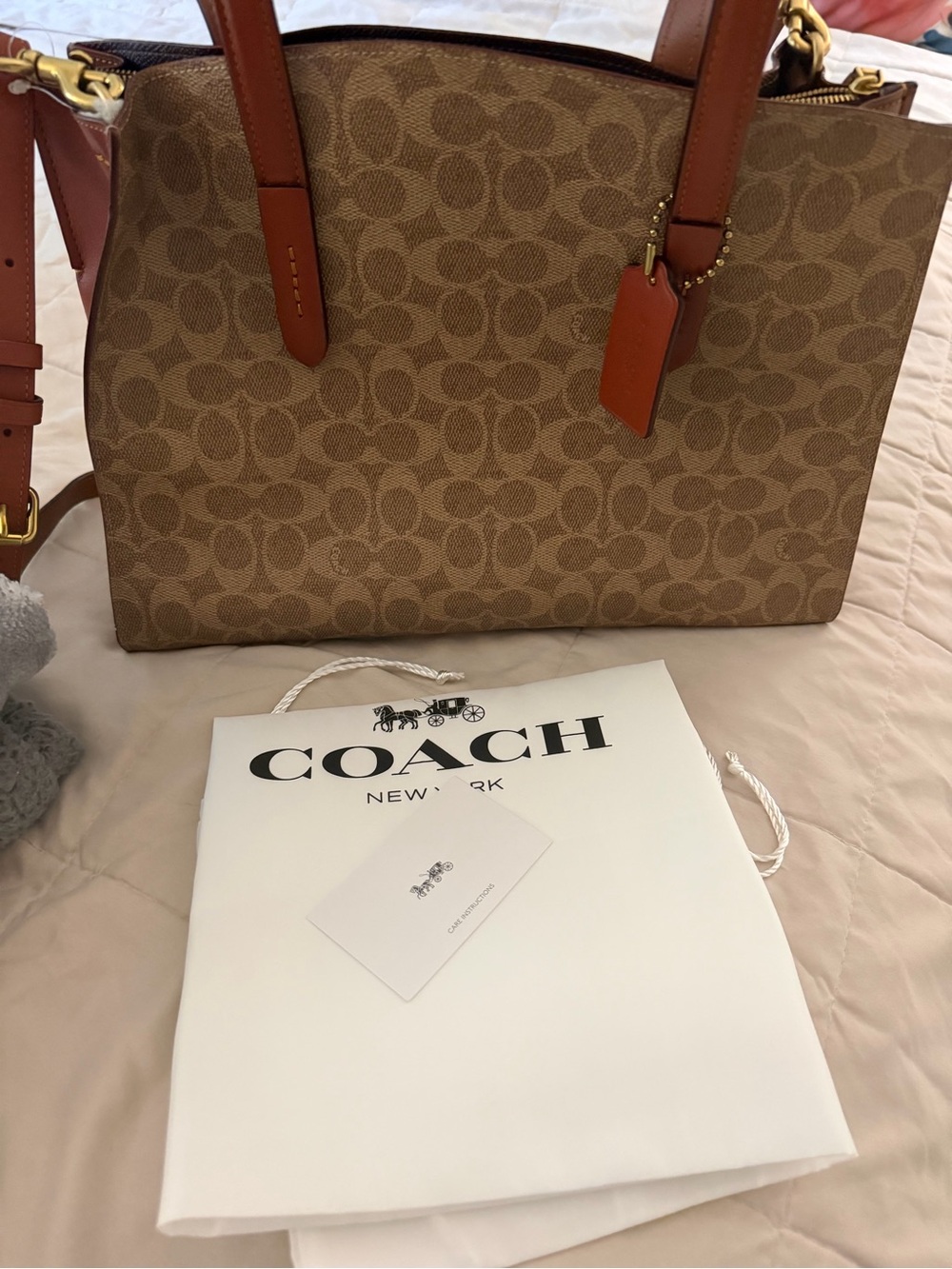 NWT Coach Charlie Carryall Brown Signature Tote Bag - Picture 8 of 12
